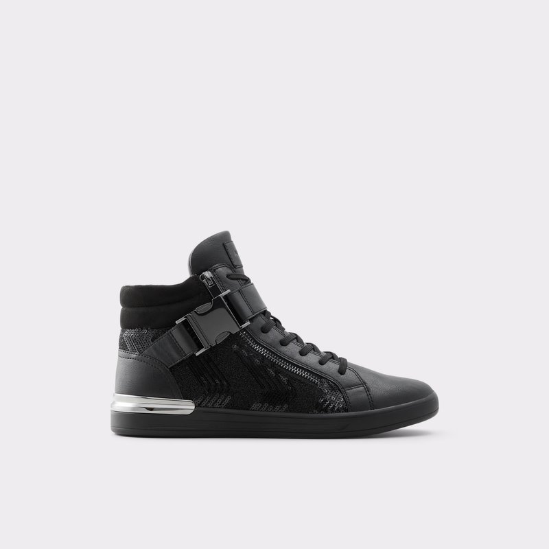 Baskets Aldo Roger High Homme Noir | MEGQJZ-815