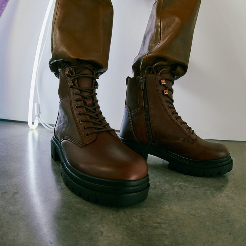Bottes de combat Aldo Leap Femme Marron | UXKYVF-754