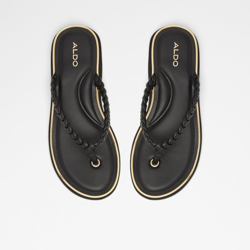 Sandales Plates Aldo Thiratha Femme Noir | DOVTEH-689