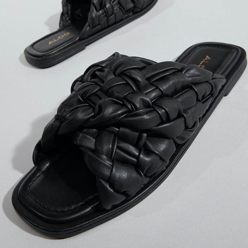 Sandales Plates Aldo Wovina Femme Noir | APSCLO-453